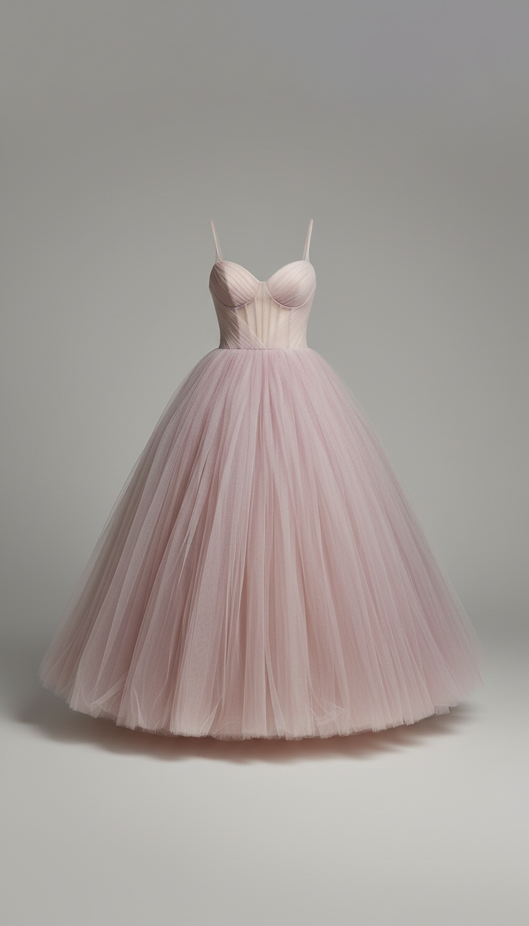 Powdered orchid tulle ballgown