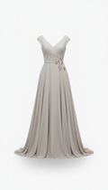 Soft stone bridal a-line gown