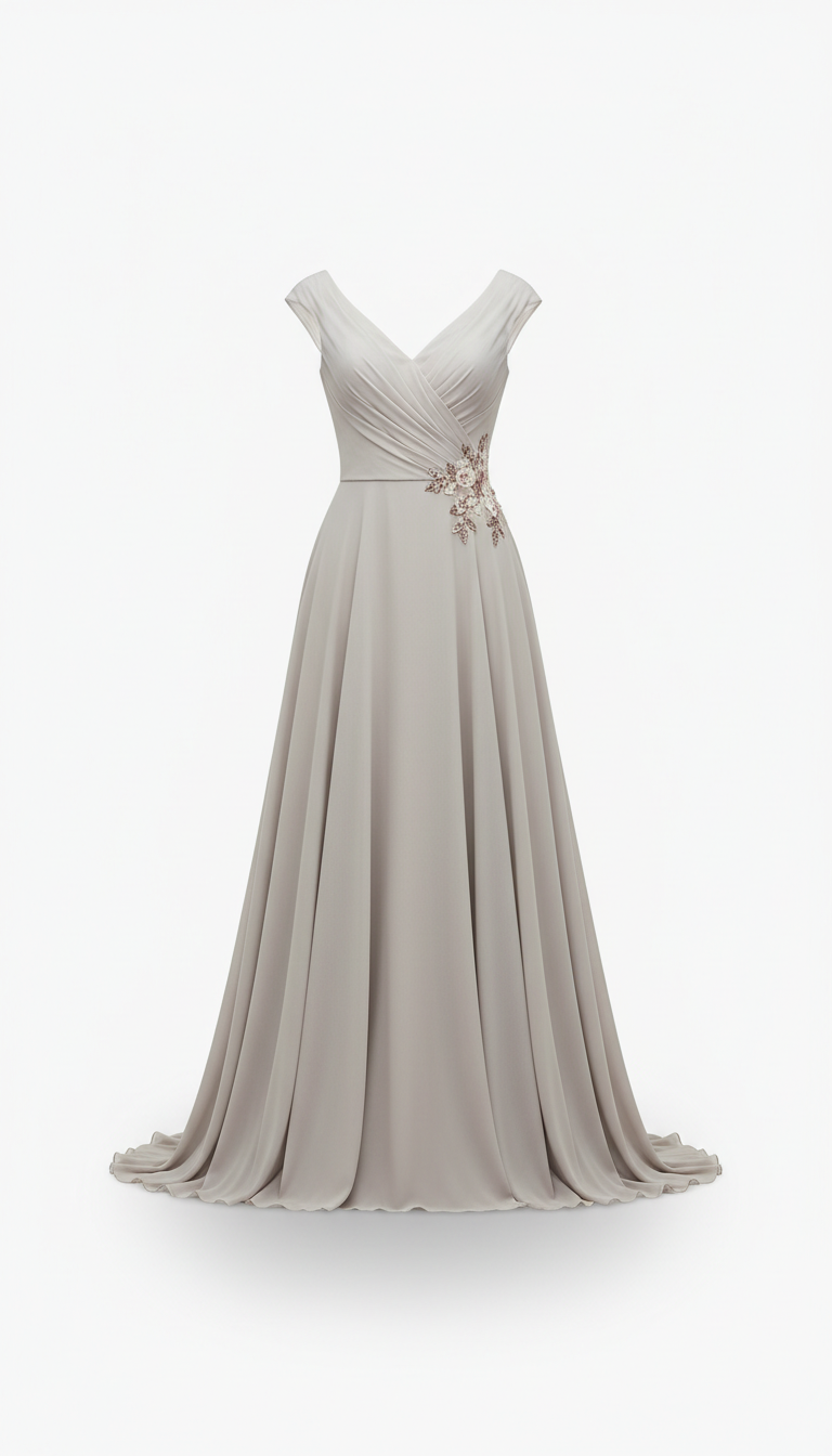 Soft stone bridal a-line gown